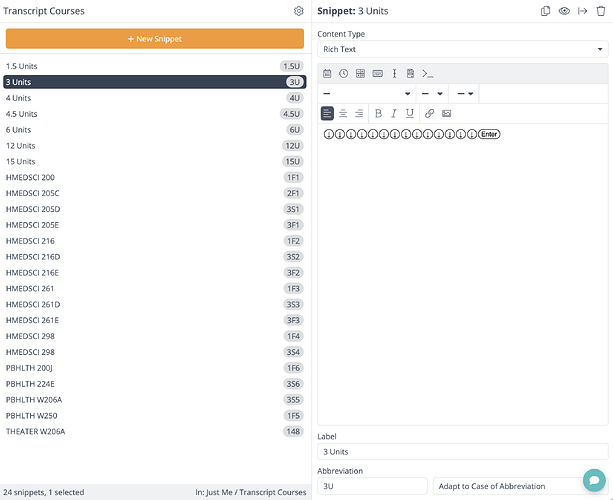 TE - Transcript Unit Snippet