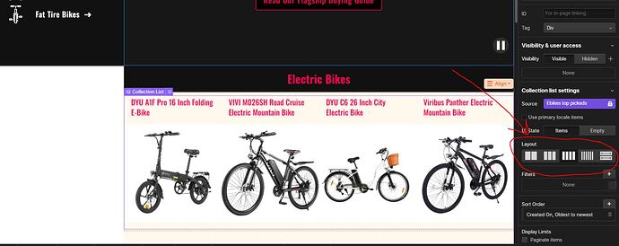 collection list layout