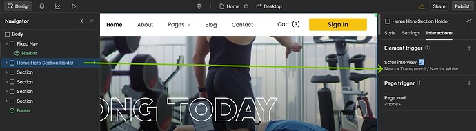 AJ - Navbar interacton