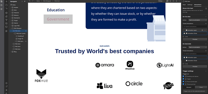 Animation Open and Close