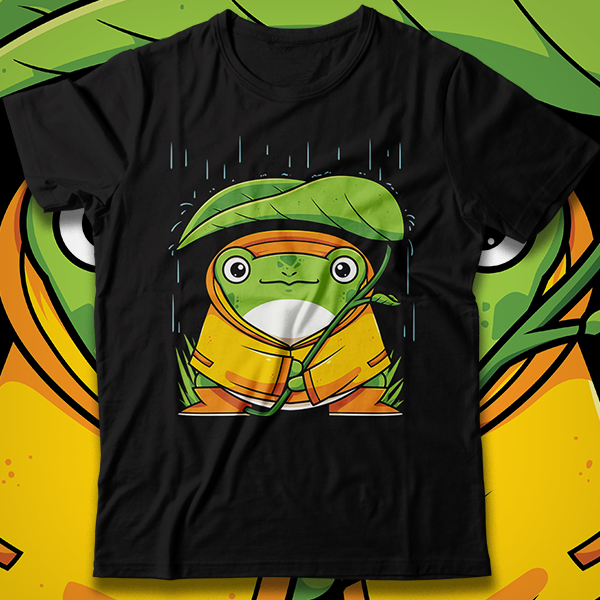 Cute Frog Raincoat Leaf Umbrella