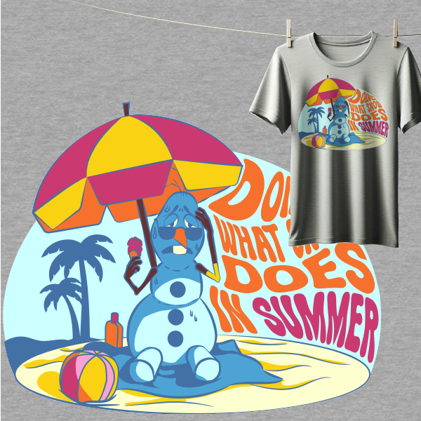 Olaf Doing What Snow Does in Summer