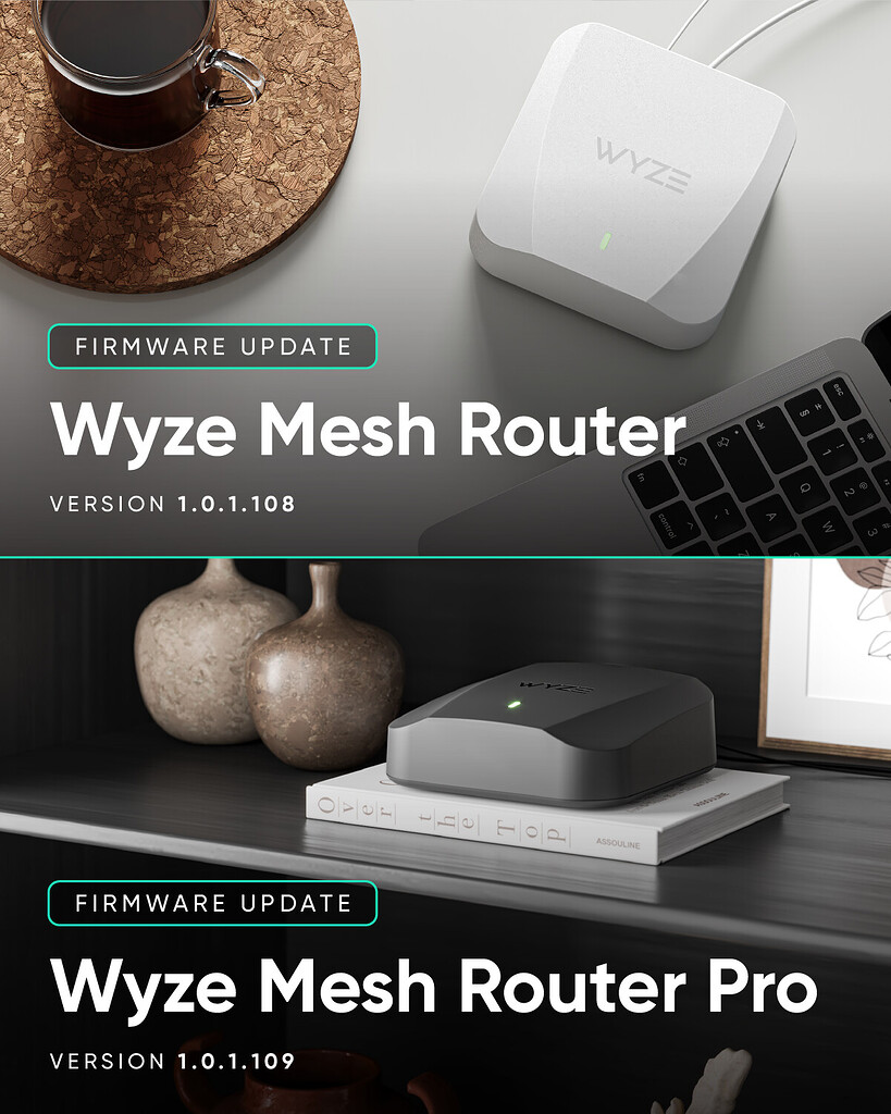 Wyze Mesh Router/Router Pro Firmware 1.0.1.10x - Released 5/1/2023 ...