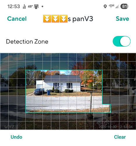 detection zone pv3 save button