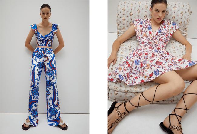 Derek Lam 10 Crosby 活力花纹 荷叶边装饰的时尚